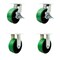 Service Caster 8'' Heavy Duty Green Poly on Metal Caster Set 2 Swivel Lock/Brake 2 Rigid, 4PK CRAN-KP92S830-PUR-GB-SLB-BSL-2-R-2 - alternate 1